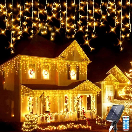 Corda di Luce LED a Energia Solare per Esterni 8 m 264 LED Catena di Luce Decorativa a Energia Solare 44 Pezzi Impermeabile Corda di Luce per Piazzale Esterno Giardino Matrimonio Festa