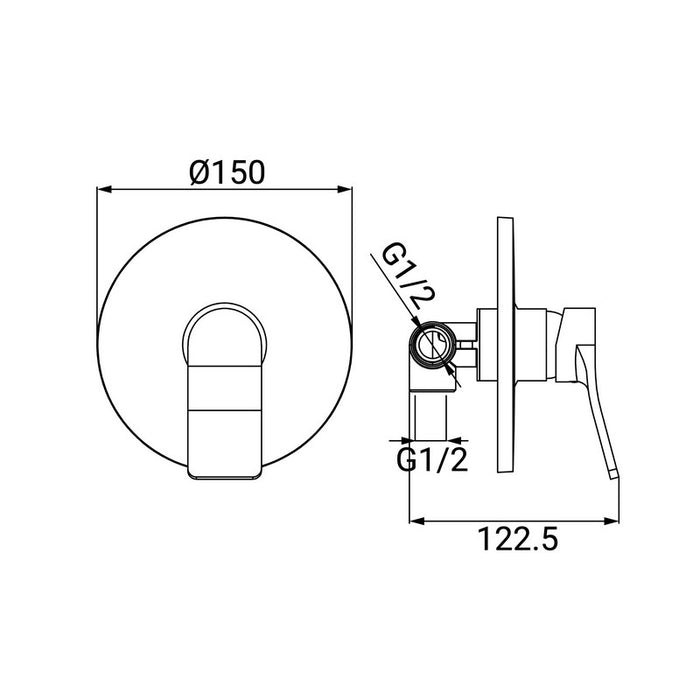 Miscelatore Incasso Doccia Serie Mars Cromato