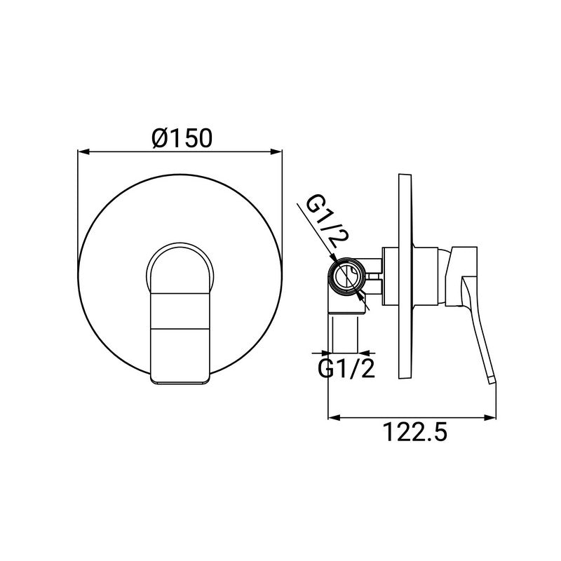 Miscelatore Incasso Doccia Serie Mars Cromato