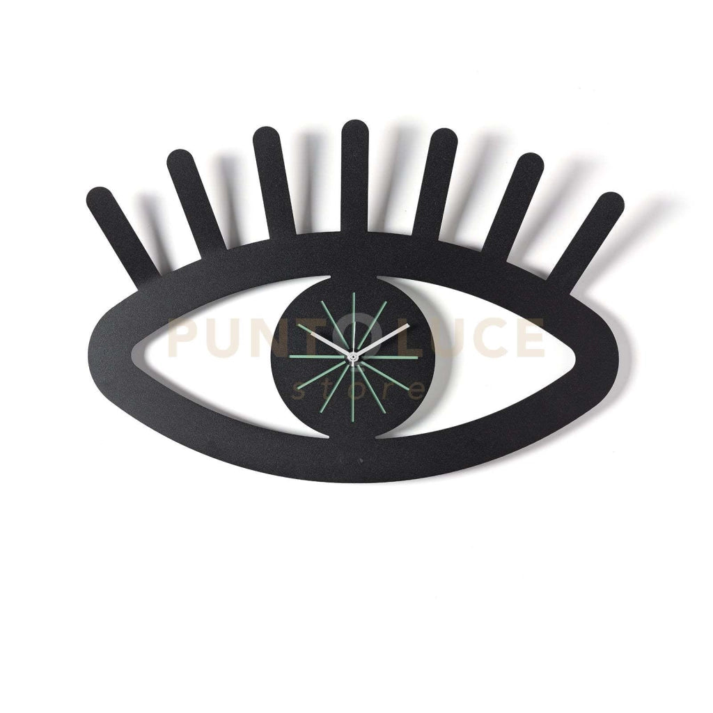 orologio da parete di design ciclope Nero/verde acqua in Ferro 55x36,5h cm