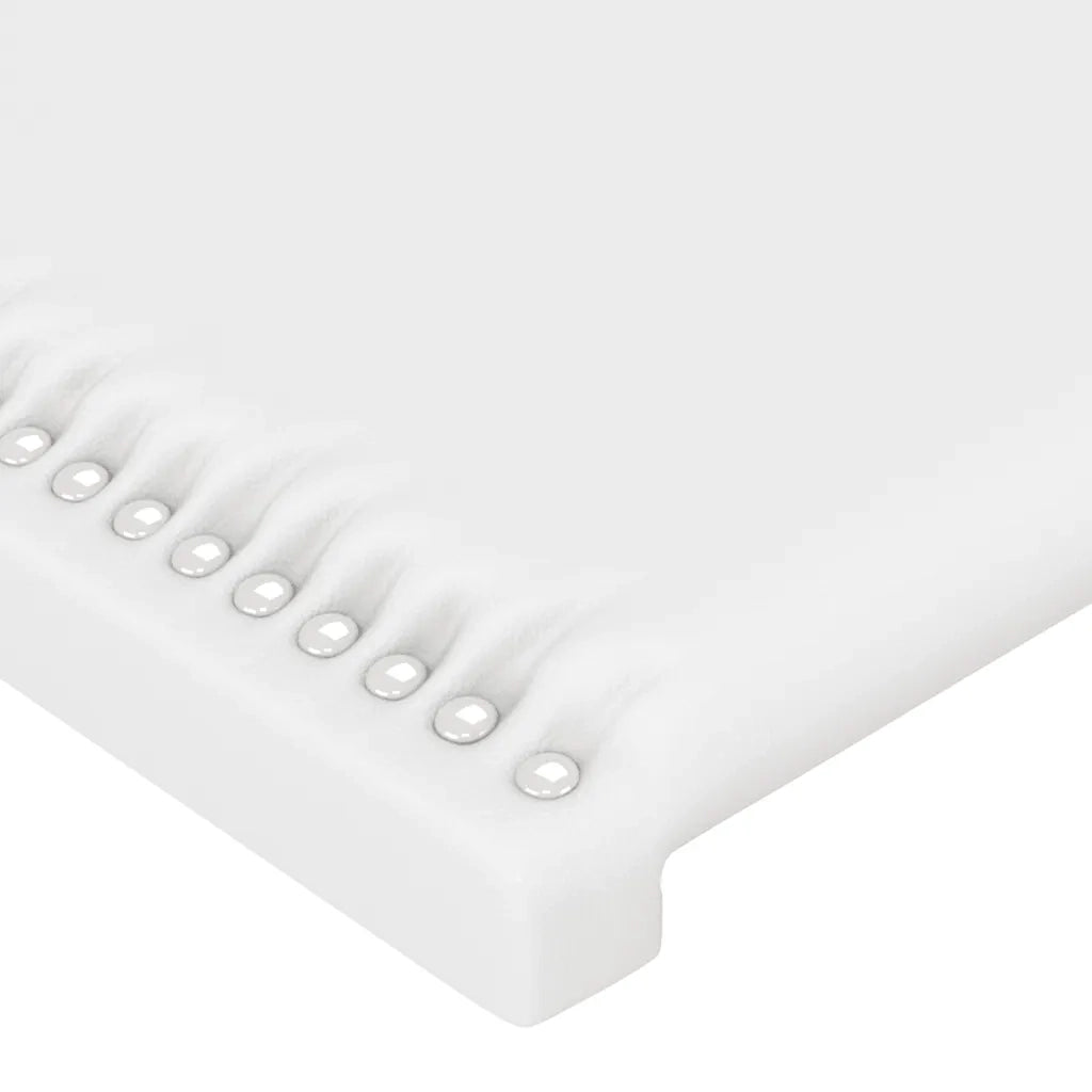 Testiera a LED Bianco 103x16x118/128 cm in Similpelle
