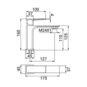 Miscelatore Lavabo Serie Kant con Piletta Click Clack Cromato