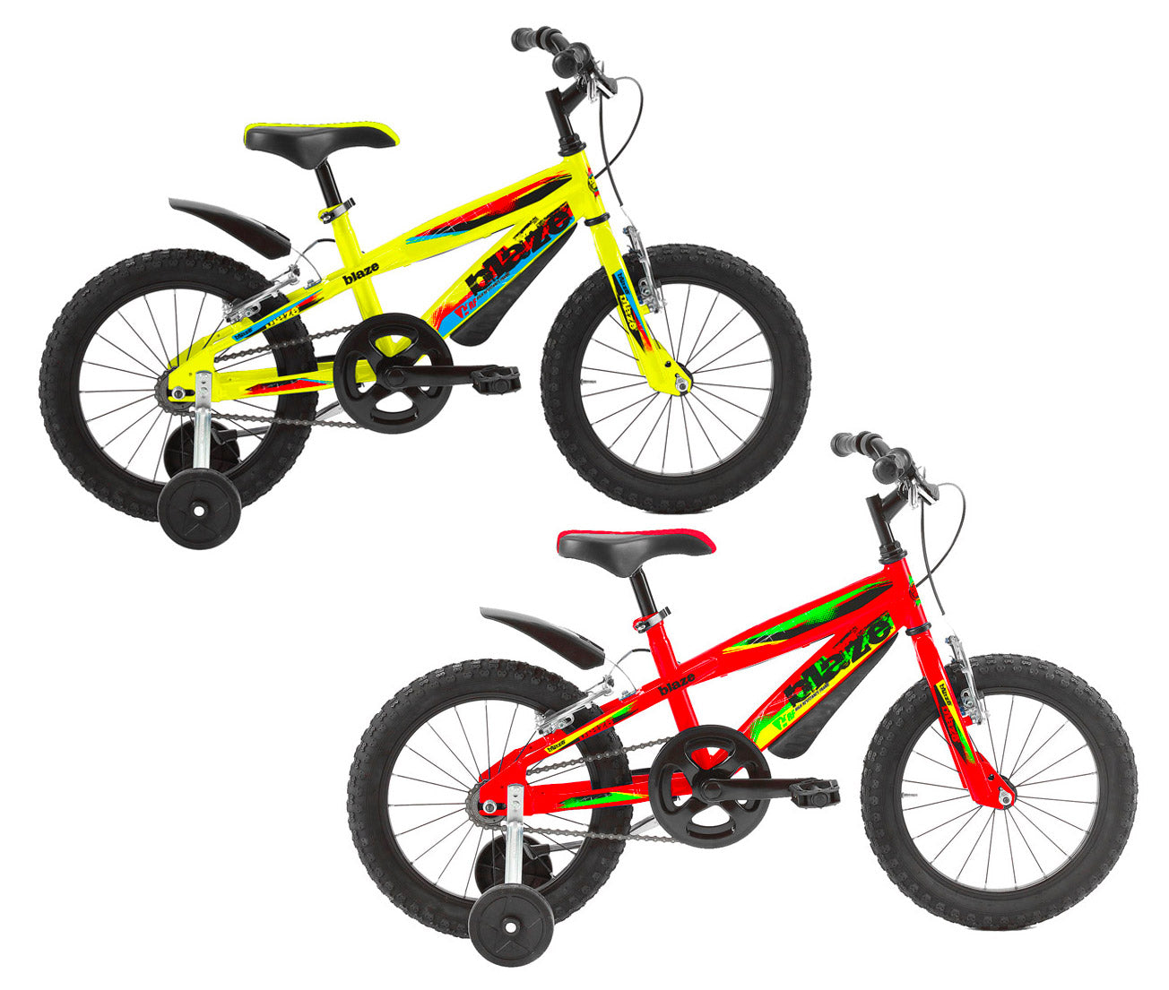 Bicicletta per Bambino 16” 2 Freni Bimbo Blaze Giallo o Rosso