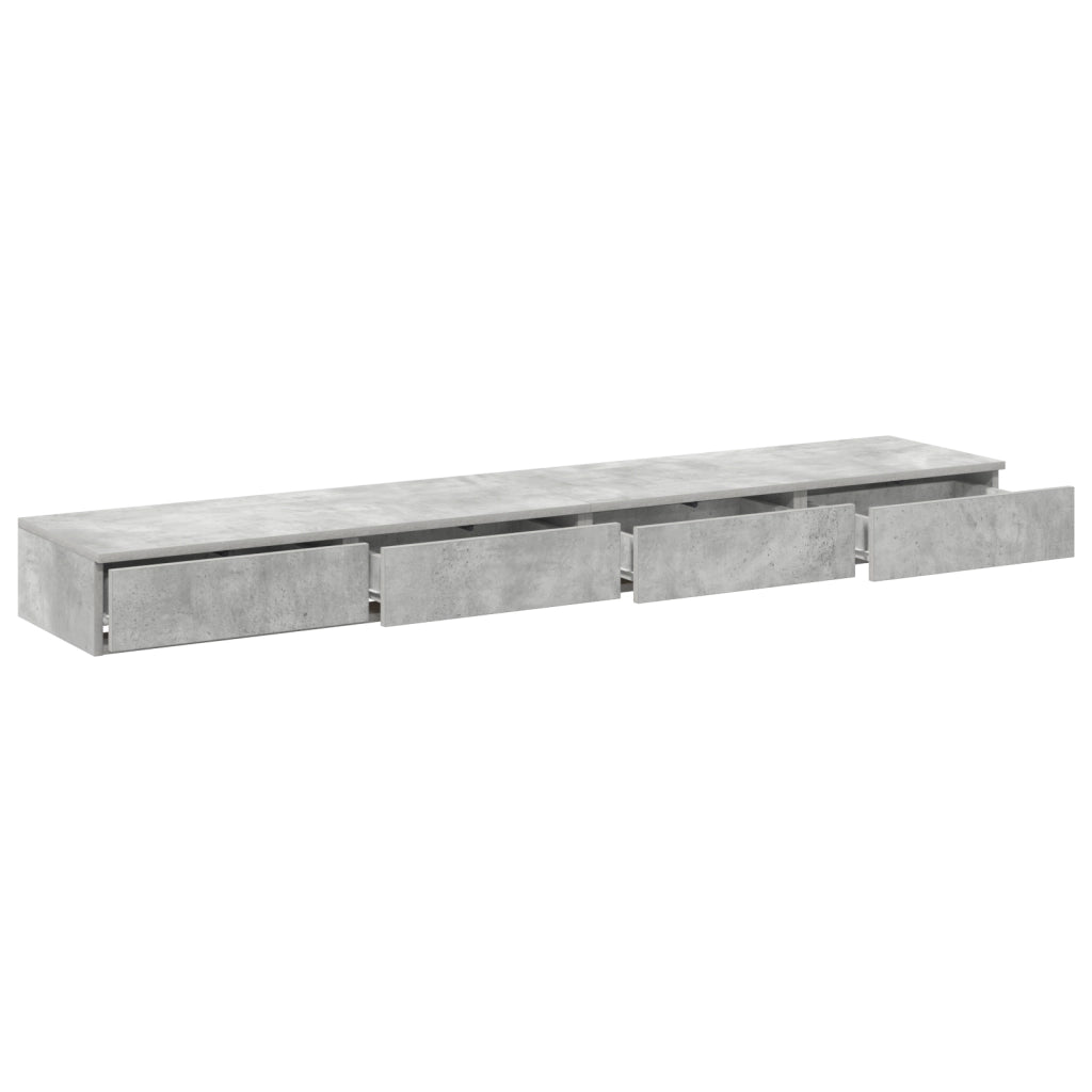 Cassetti per Letto Grigio Cemento 180x36,5x16,5 cm Legno Ingegnerizzato