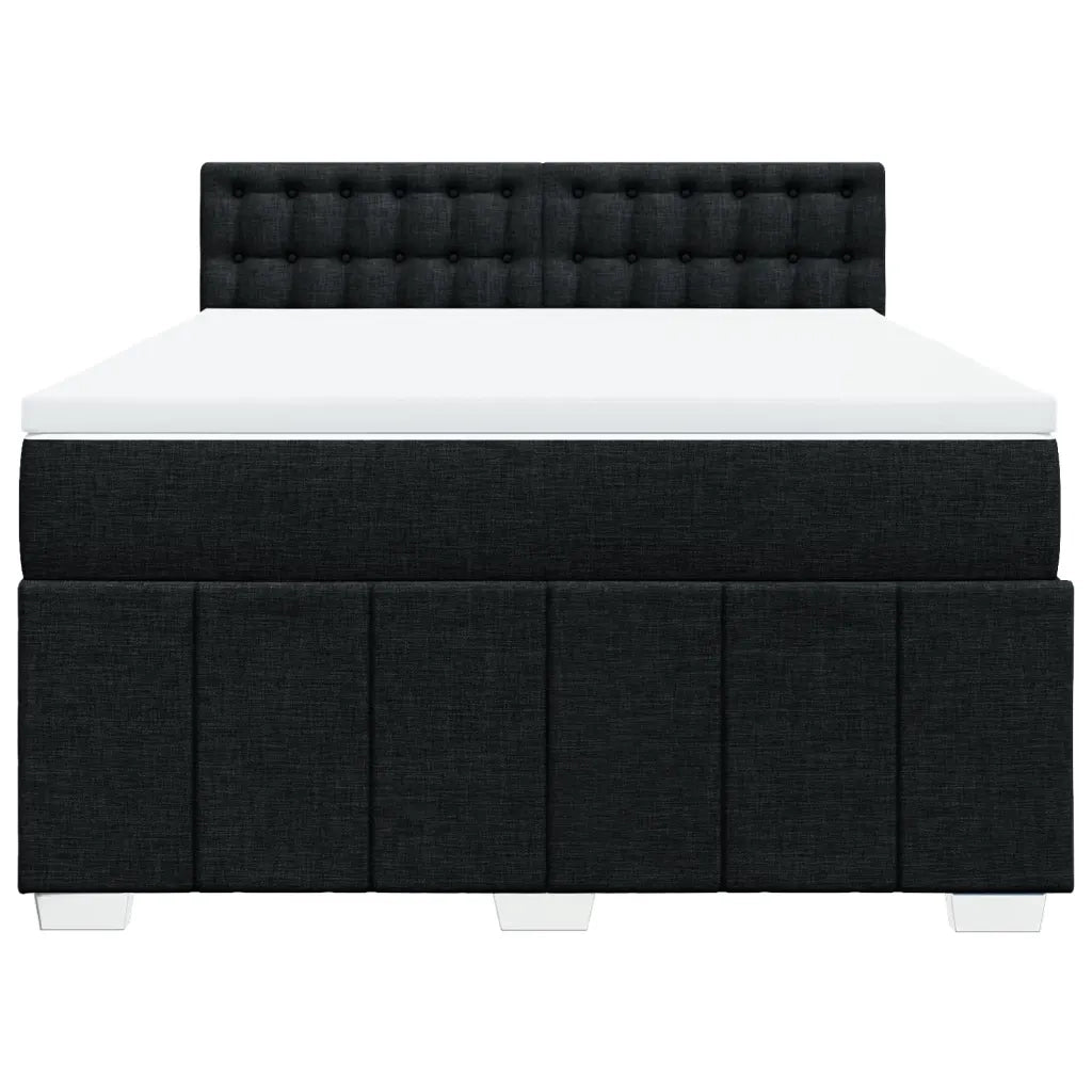 Giroletto a Molle con Materasso Nero 140x190 cm in Tessuto