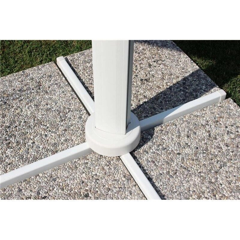 OMBRELLONE DOPPIO 3 X 3 ARCHIMEDE BIANCO CON TELO ANTIVENTO BIANCO
