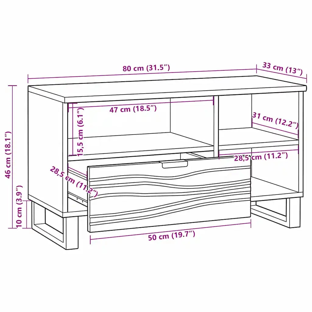 vidaXL Armadio per stoccaggio media Marrone 80 x 33.5 x 46 cm