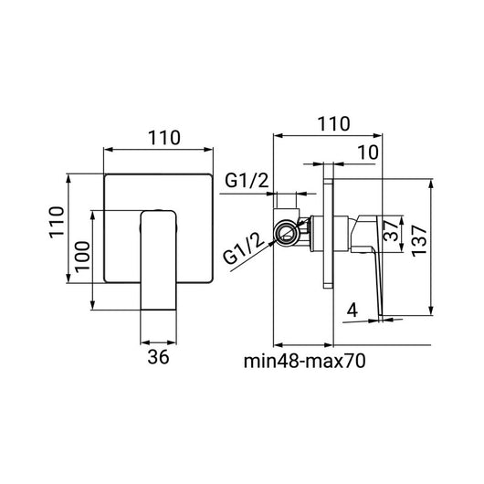 Miscelatore Incasso Doccia Serie Kant Cromato