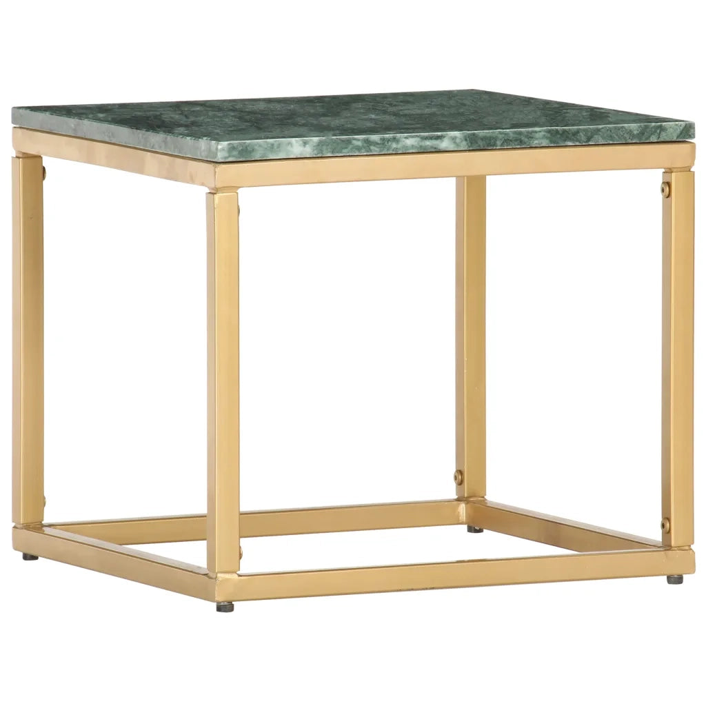 Tavolino da Salotto Verde 40x40x35 cm Pietra Vera Testura Marmo 286437