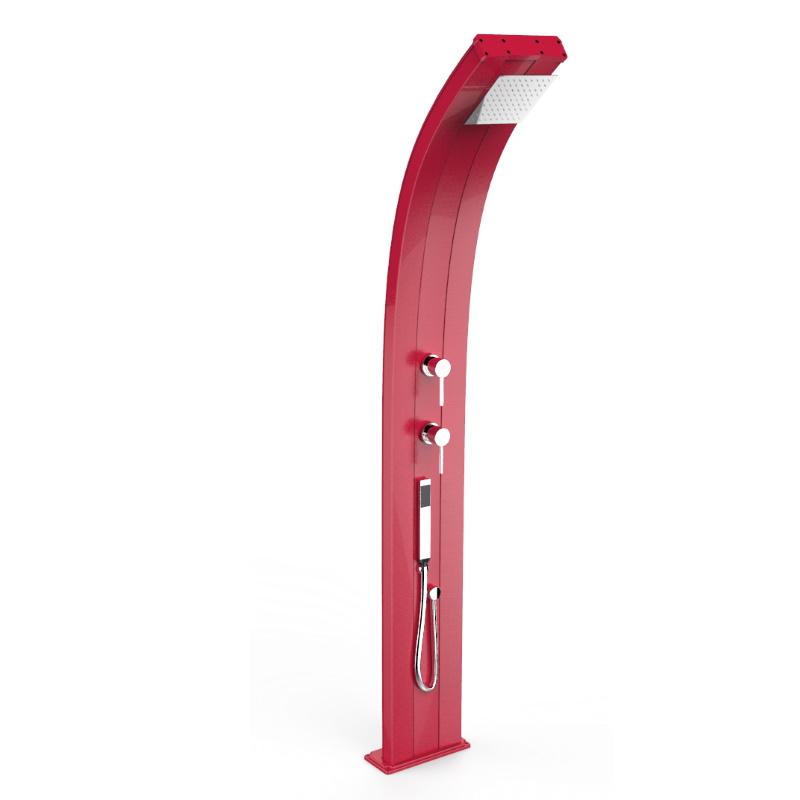 Doccia Solare In Alluminio Dada 40 Litri Con Miscelatore E Lavapiedi Colore Rosso Cv-D320/3027