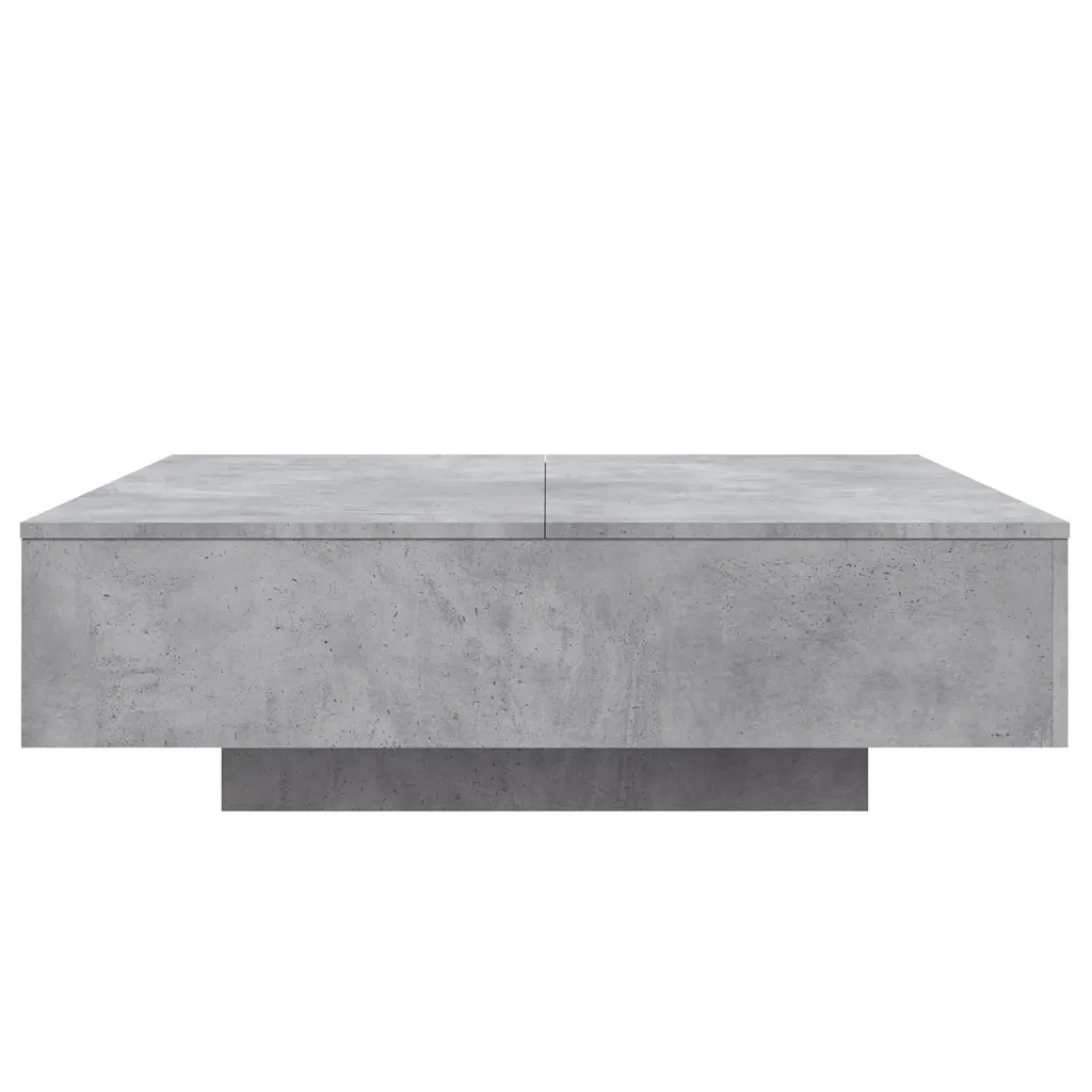 Tavolino da salotto | Tavolino da caff¨¨ | Tavolino da Soggiorno con Luci LED Grigio Cemento 100x100x31 cm