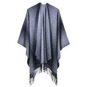 Sciarpa jacquard da donna, stile street europeo e americano, con spacco, cappa spessa e calda