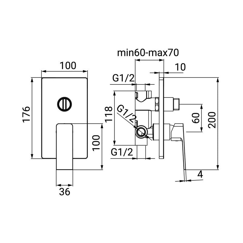 Miscelatore Incasso Doccia con Deviatore Serie Kant Cromato