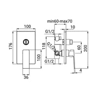 Miscelatore Incasso Doccia con Deviatore Serie Kant Cromato