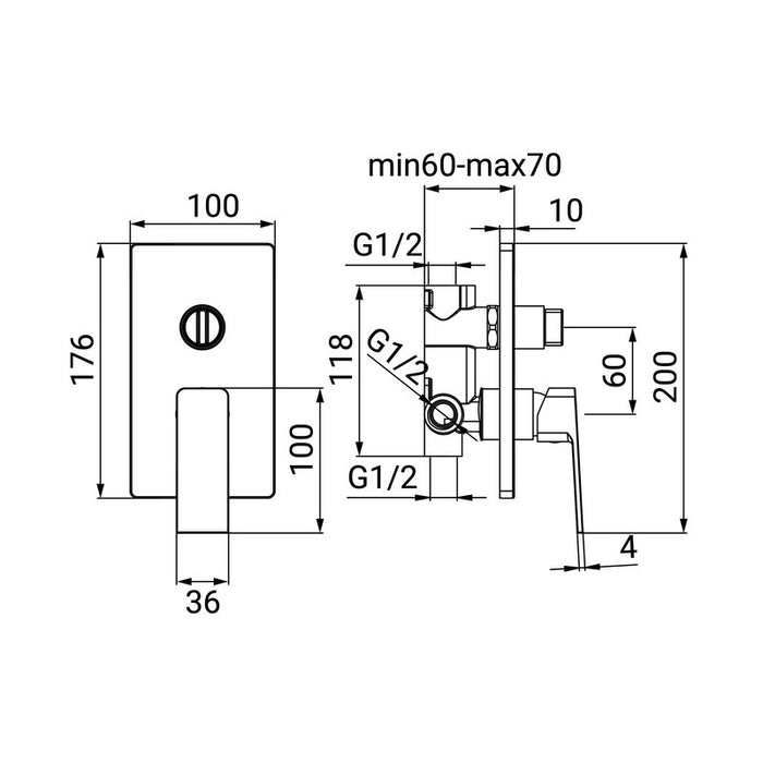 Miscelatore Incasso Doccia con Deviatore Serie Kant Cromato
