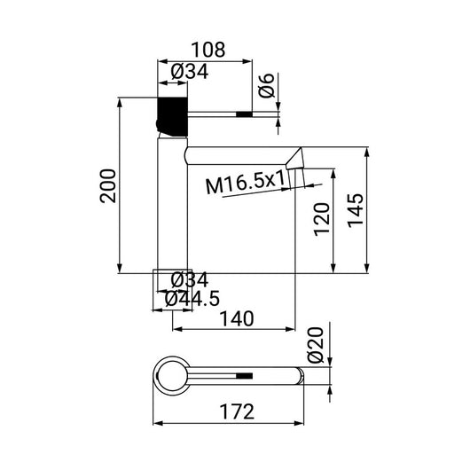 Miscelatore Lavabo Serie Levi con Piletta Click Clack Cromato
