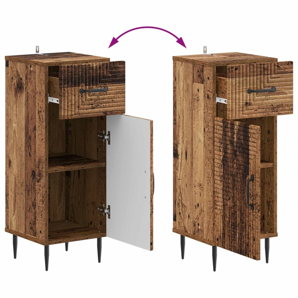 Mobiletto da Bagno HAARLEM Legno antico 30 x 31 x 80 cm 896833