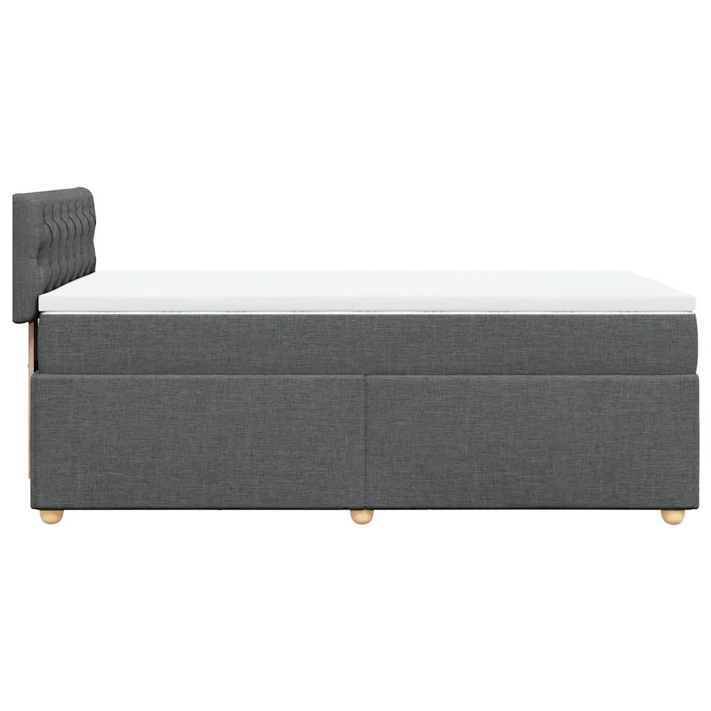 vidaXL Giroletto a Molle con Materasso Grigio Scuro 90x190 cm Tessuto