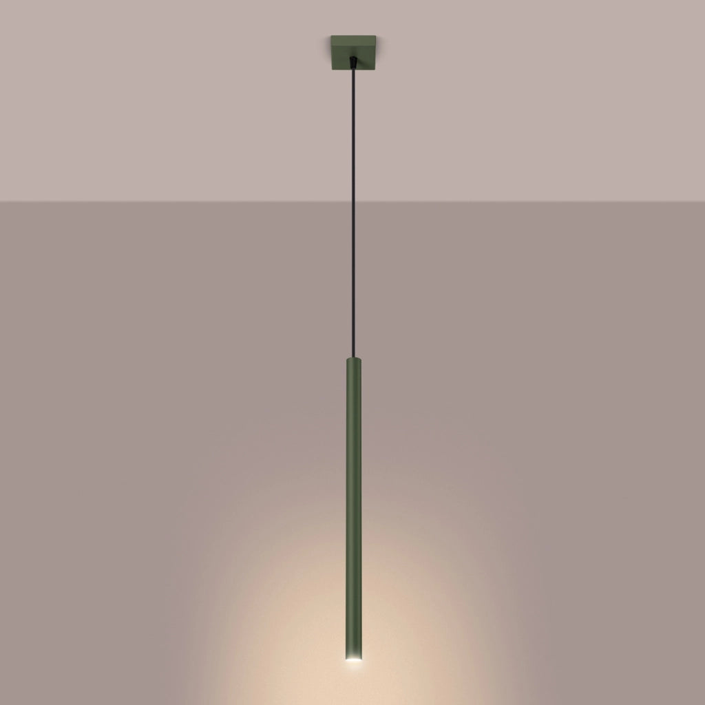 Lampada sospensione moderna oliva tubo 50cm G9 Velino