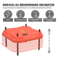 Fudajo Chioccia artificiale 35x35cm 50W Piastra termica per 50-30 pulcini, temperatura regolabile