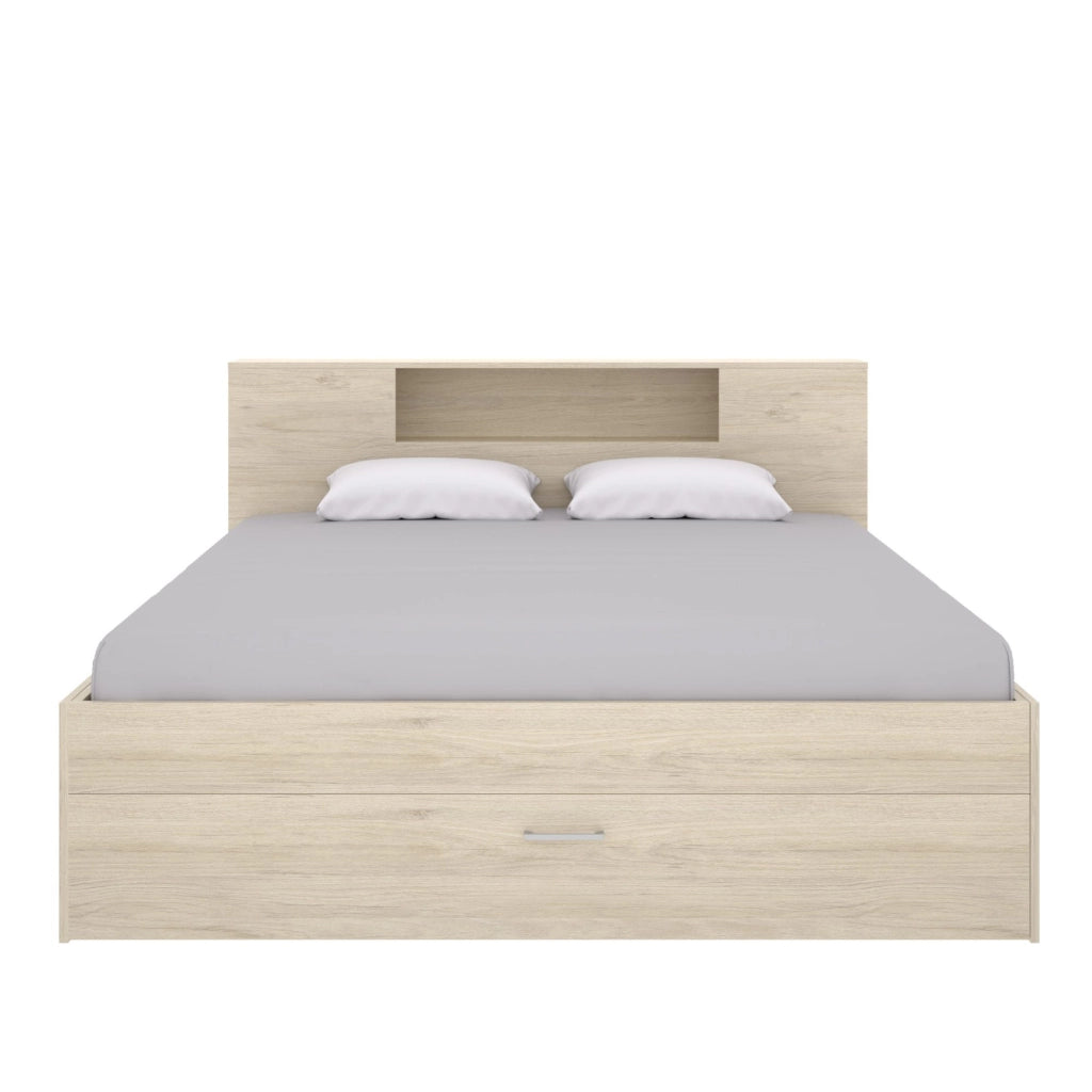 Murlo, Letto Matrimoniale Contenitore, Marrone Rovere