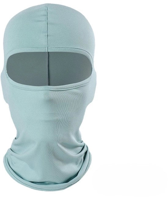 Due pezzi di maschera da vento per bicicletta, copertura completa di respirazione per il collo sportivo, copertura per motocicletta crema solare per il capo, adatta per l'uso esterno in bicicletta - Verde chiaro