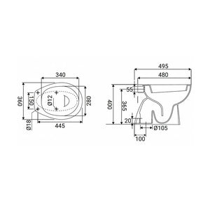 Vaso Scarico Pavimento Serie Oren Bianco