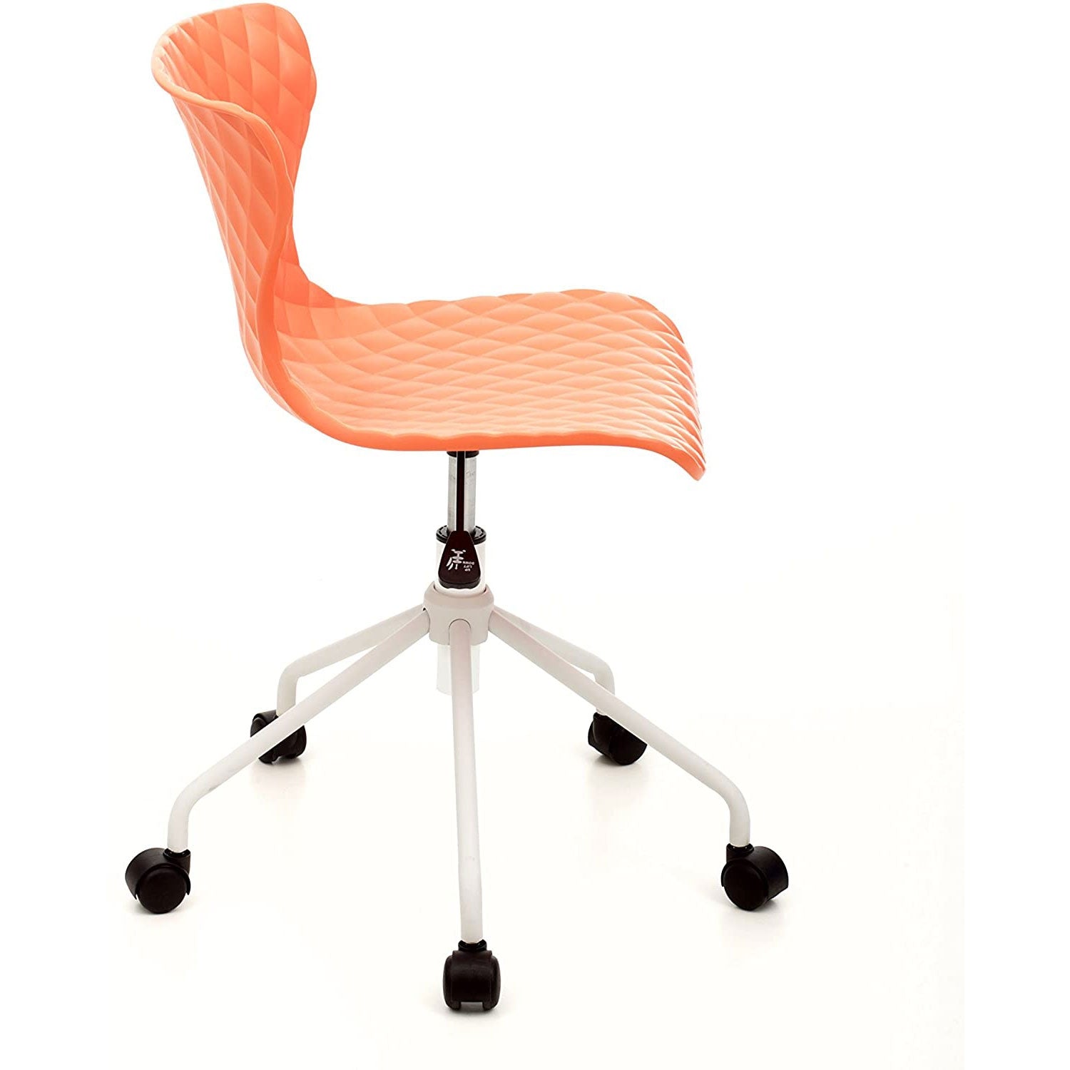 Sedia da Ufficio Girevole con Ruote, Sedia Scrivania Ergonomica per Studio, Cameretta e Smart Working, Poltronci Arancio