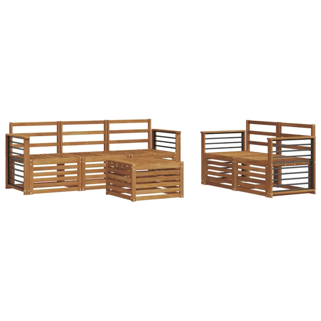 Set divani 6 pcs Naturale Legno di Acacia Massello 3374379