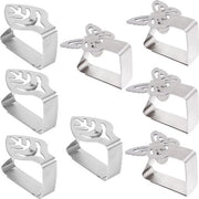 Set di 8 pesi per tovaglie con chiusura - Clip in acciaio inossidabile per giardino ristorante - Decorazioni esterne per party familiari (foglie farfalla) chiusura per tovaglie
