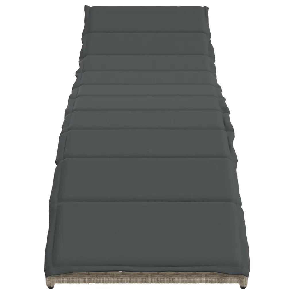 Lettini Prendisole 2pz con Tavolino Grigio Chiaro in Polyrattan 368256