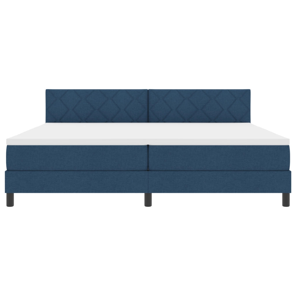 Letto con Molle Insacchettate Blu 200x200 cm Tessuto
