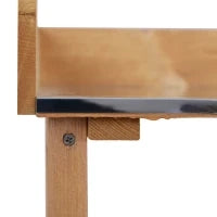 Tavola da trapianto con 2 ripiani 3 ganci per gli strumenti tavolo da giardino piano in lamiera d'acciaio zincato con bordo - tavola da piantagione in legno di abete pre-olio