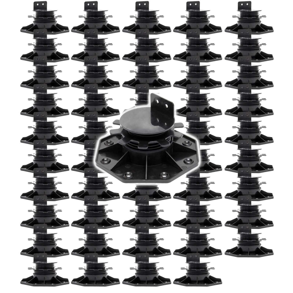 Set 50 supporti per pavimenti galleggianti, Altezza regolabile 33-64mm Max 2700 kg, Piedini Decking