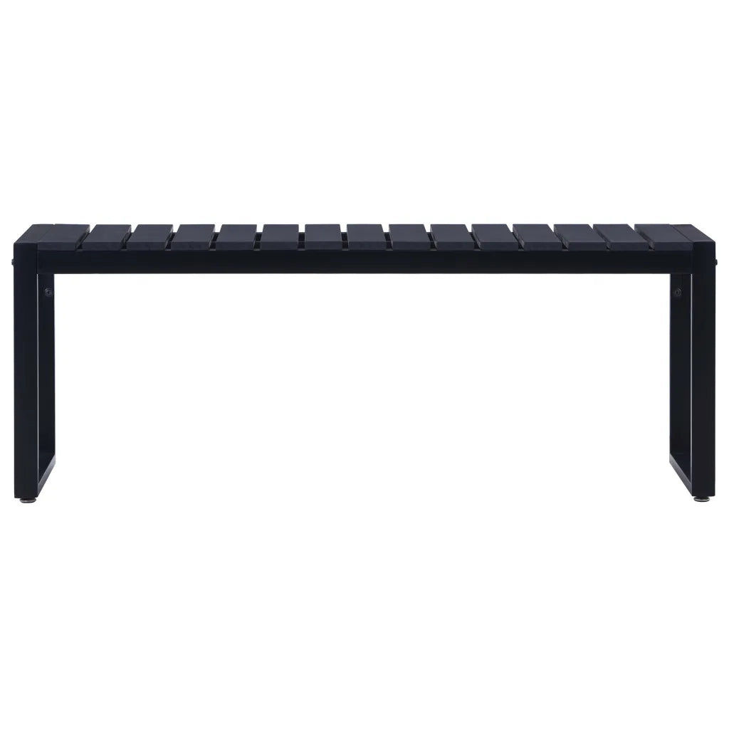 Panchina da Giardino 120,5 cm in Pannello PS Nero