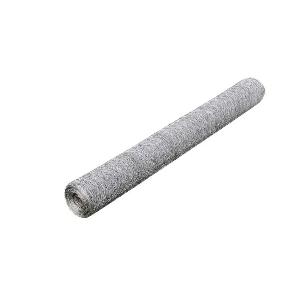 Recinzione in Rete per Pollaio Acciaio Zincato 25x0,75m Argento 140421