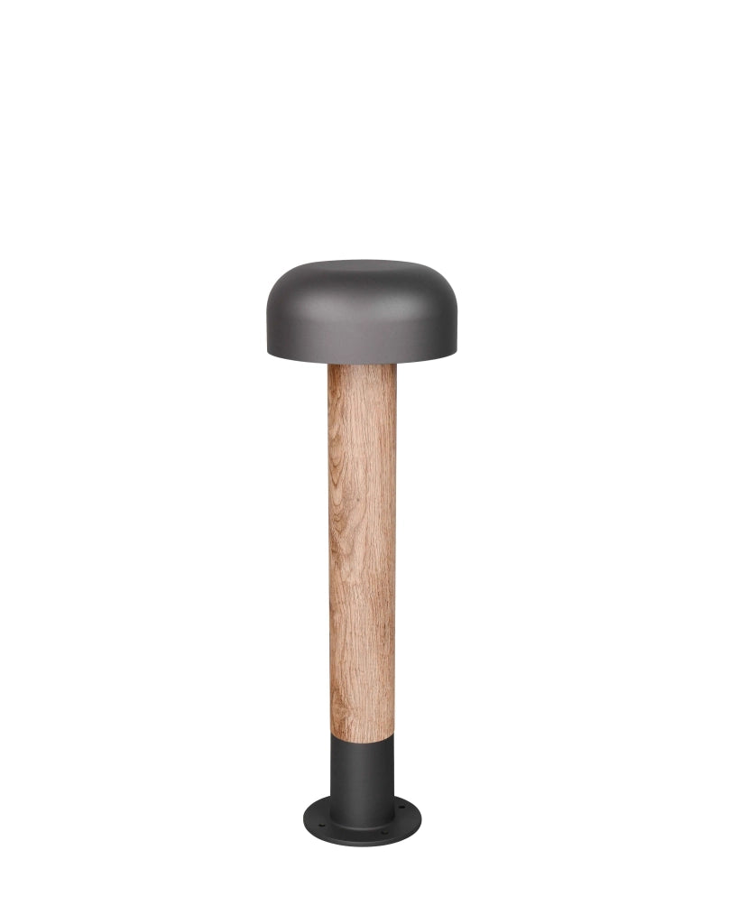 Palo da esterno, alluminio, antracite e legno, H 54 cm, Fraser