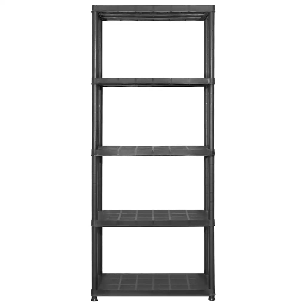 Scaffale a 5 Ripiani Nero 213x38x170 cm in Plastica CFW6646481