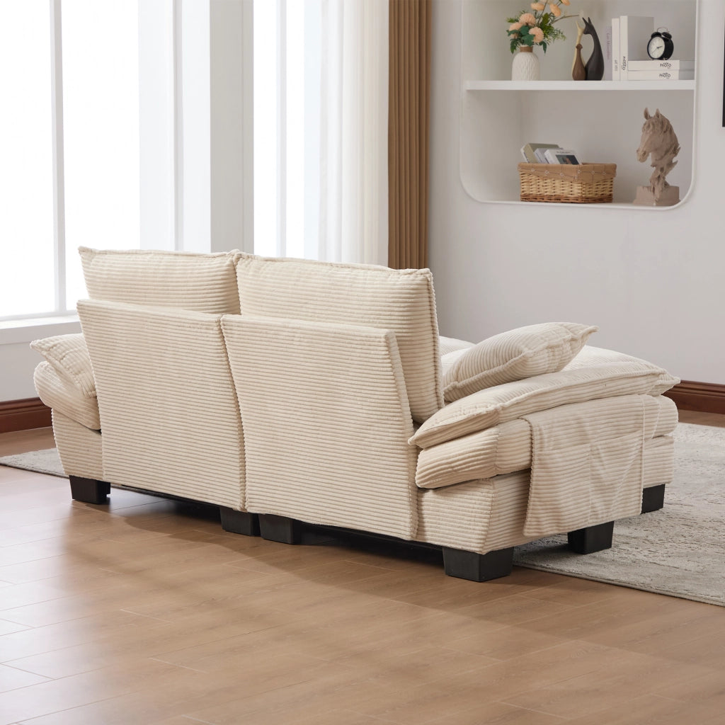 SOFA 2 POSTI 190x73x84 cm in Corduroy Beige con USB-C