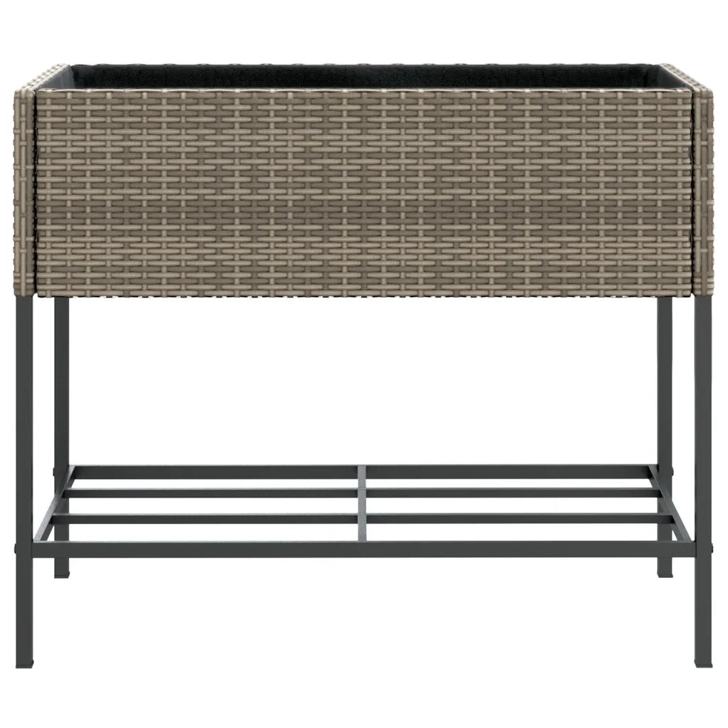 Fioriere Giardino con Ripiani 2pz Grigie 90x40x75cm Polyrattan 3210509