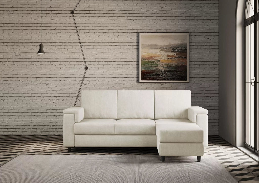 Divano marrak 3 posti (tre sedute da 60cm) + pouf misure esterne l.208 p.155 | latte - Mobili 2G