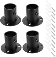 Sostegno per tenda da bagno - 4 pezzi - Acciaio inossidabile - Nero - Supporto per tenda da bagno - Adatto per diametro di tubo 23-25 cm - Sostegno per tenda da bagno