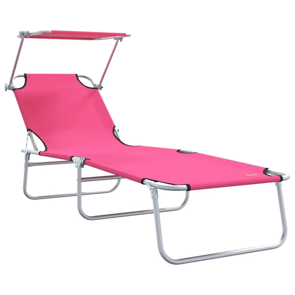Lettino da sole 2 pcs Rosa 58 x 188 x 77cm Poliestere 42003066