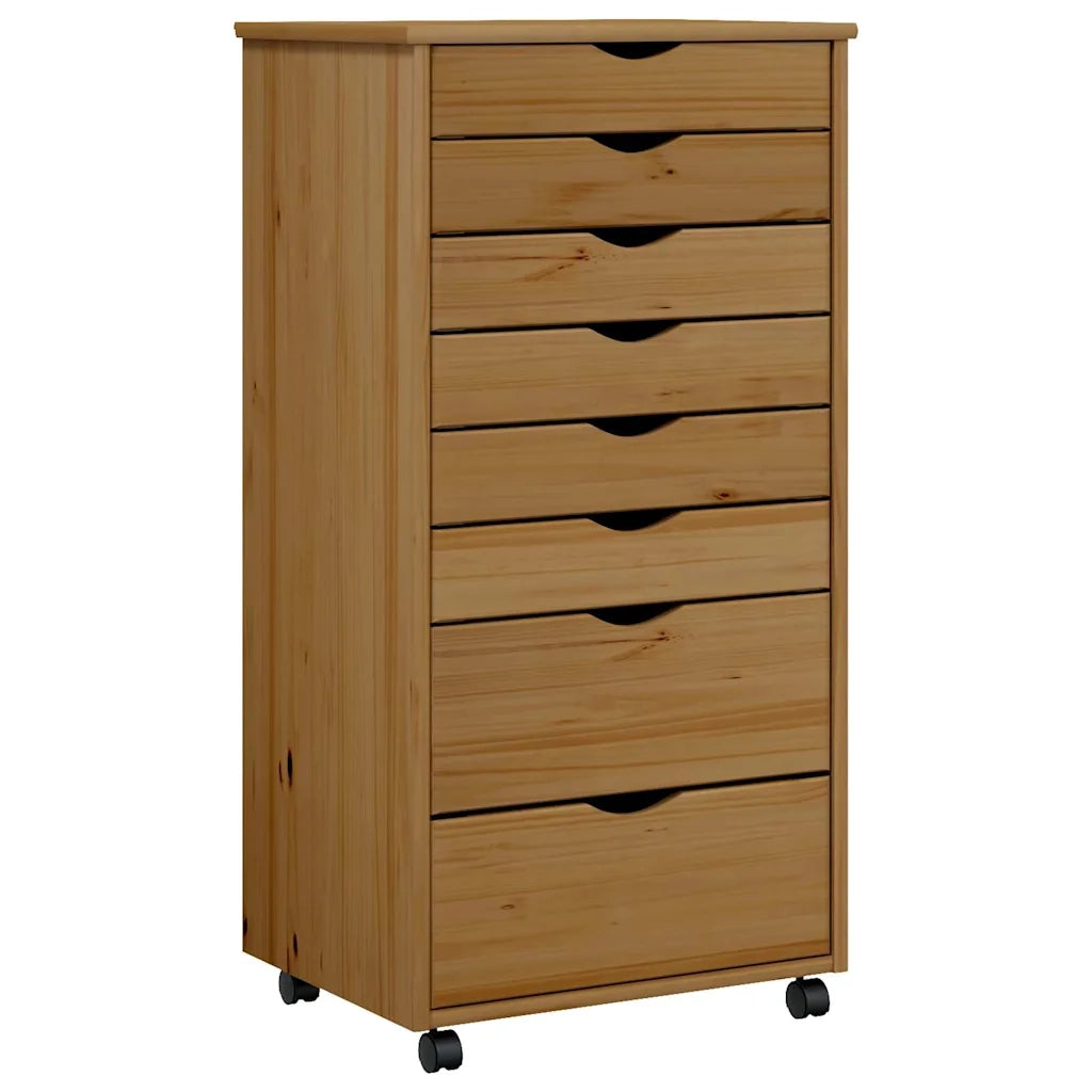 Armadietto Rotante con Cassetti MOSS ambra Legno Massello Pino 355897