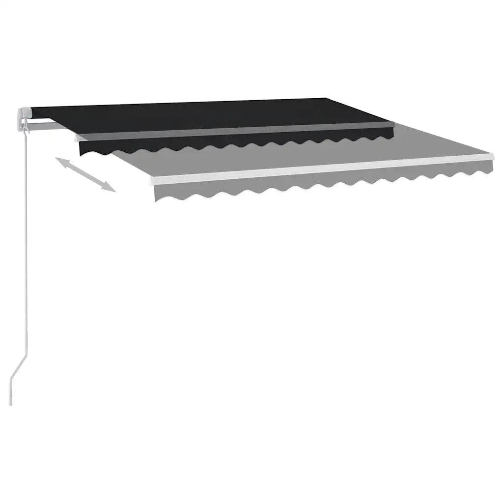 Tenda da Sole Retrattile Automatica con Pali 3,5x2,5m Antracite 3069929