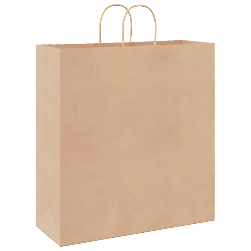 vidaXL Sacchetti di Carta 250 pz con Manici Marrone 45x17x48 cm