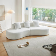 Divano angolare 3 posti 277x103x68 cm modulare in velluto bianco