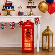 Cabina Telefonica Londra Rossa h 50 cm in Metallo Oggetto Decorativo Stile Retrò