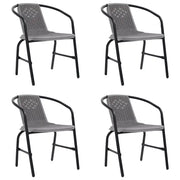 Sedie da Giardino 4 pz Nere Plastica Stile Rattan Acciaio 110kg cod mxl 57111