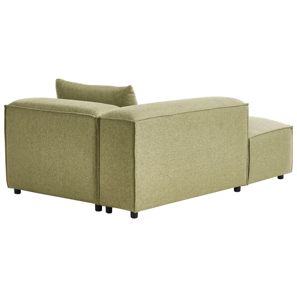 Chaise Lounge a destra Rivestimento in tessuto verde chiaro stile moderno